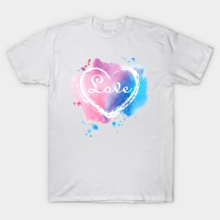 Watercolor Heart Love T-Shirt